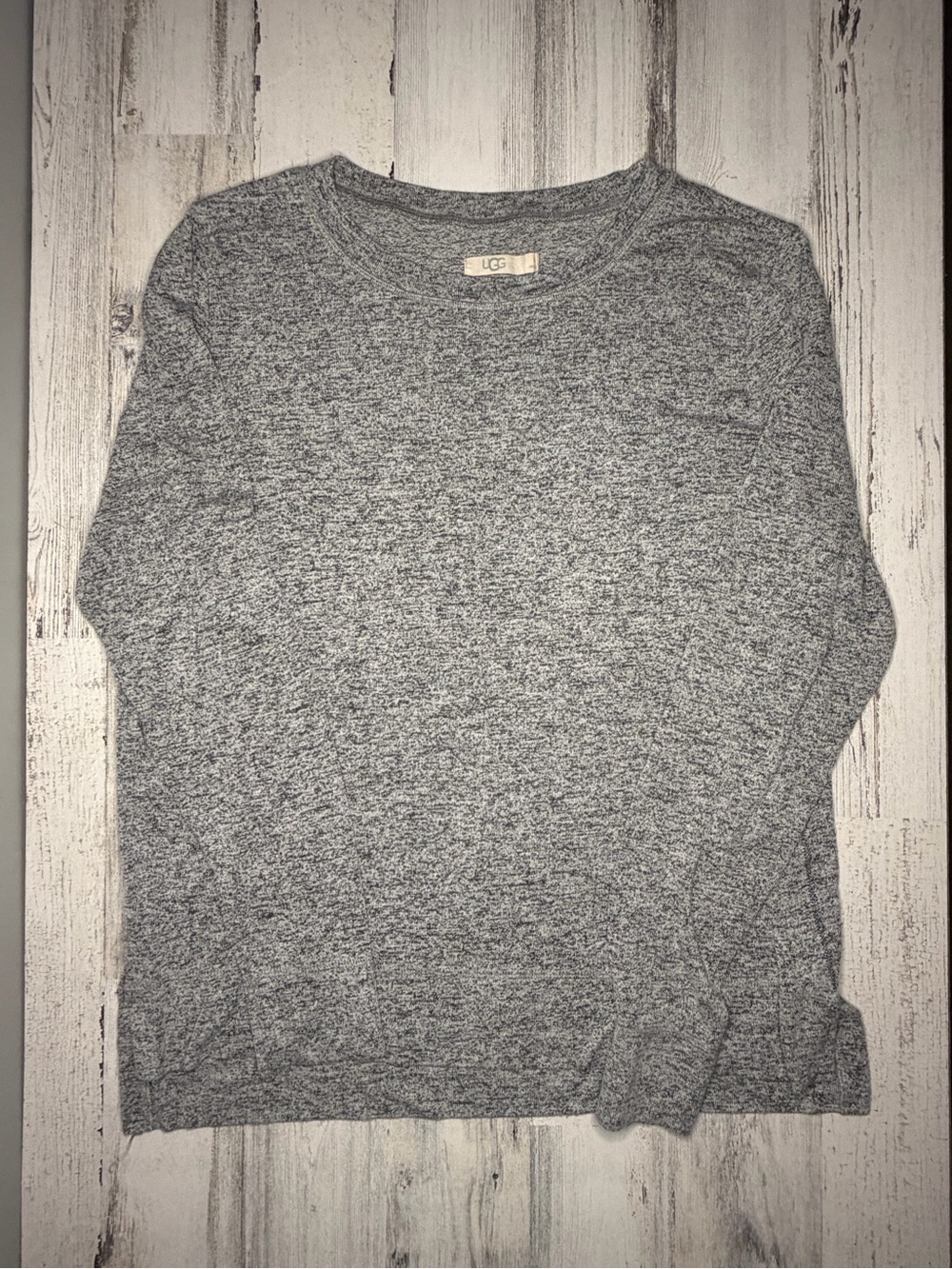 UGG Women’s XL Gray Marled Long Sleeve Crewneck Knit Lounge Top
